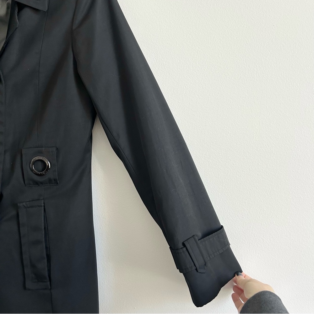 Calvin Klein Womens Double Breasted Coat in Black sz X-Small Classic Lightweight - Picture 7 of 9